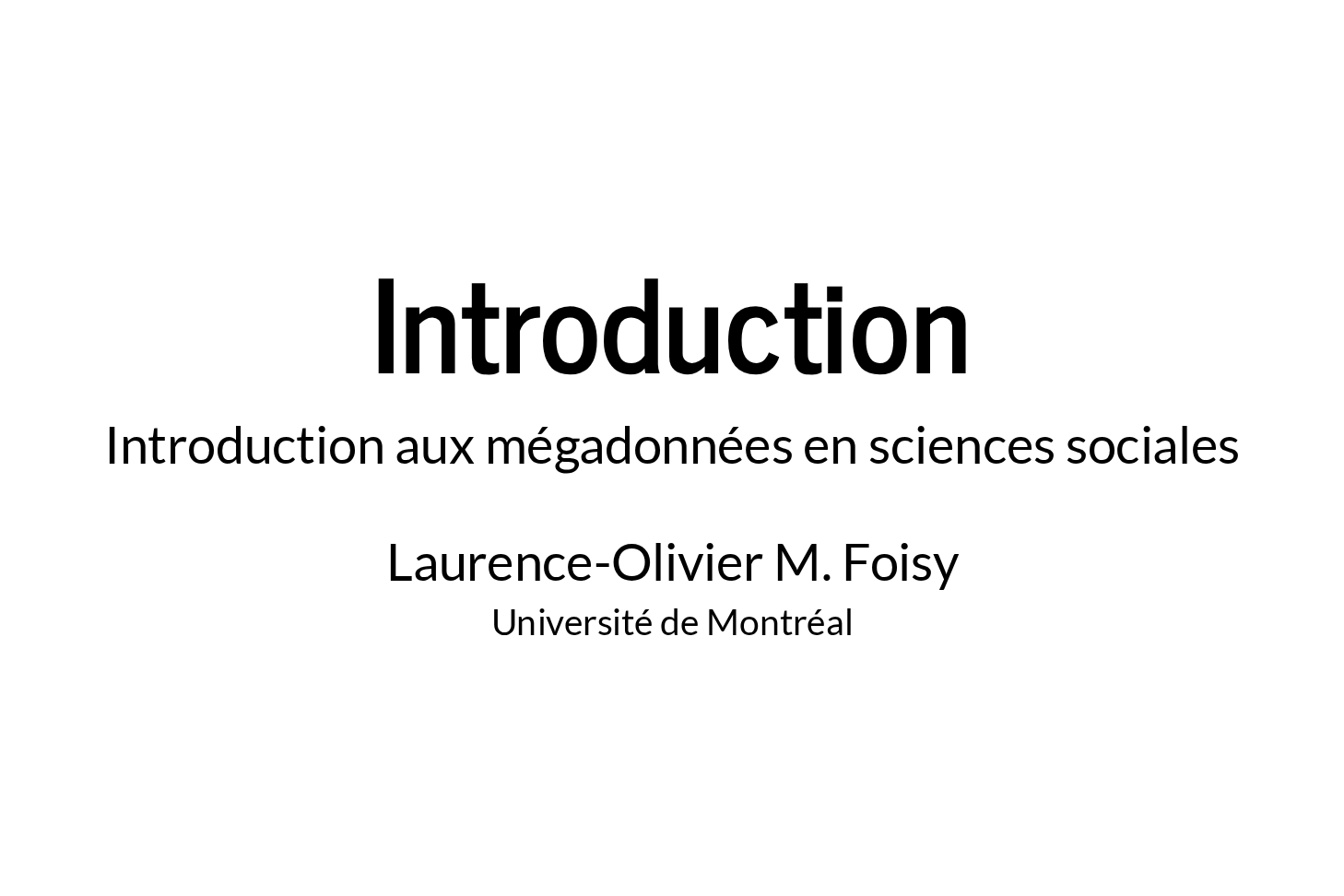 Aperçu du cours 1